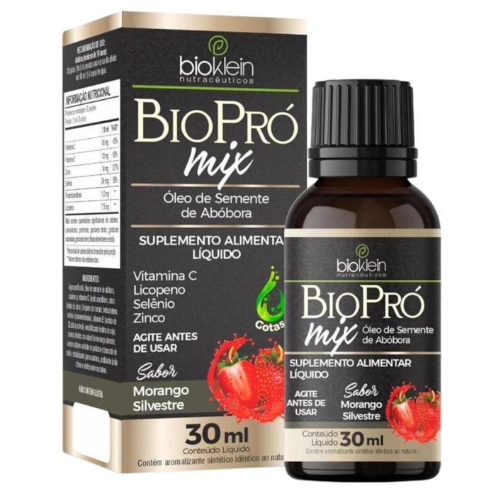 BioPró Mix - Óleo de semente de abóbora + Licopeno, Selênio, Zinco e Vitamina C (30ml) - Bioklein