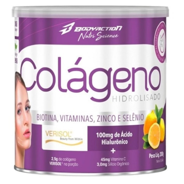 COLÁGENO HIDROLISADO COM ÁCIDO HIALURÔNICO (200G) - BODY ACTION