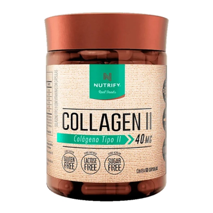 Colágeno Tipo II Nutrify 60 Cápsulas | 40mg de Colágeno Tipo 2 Não Desnaturado