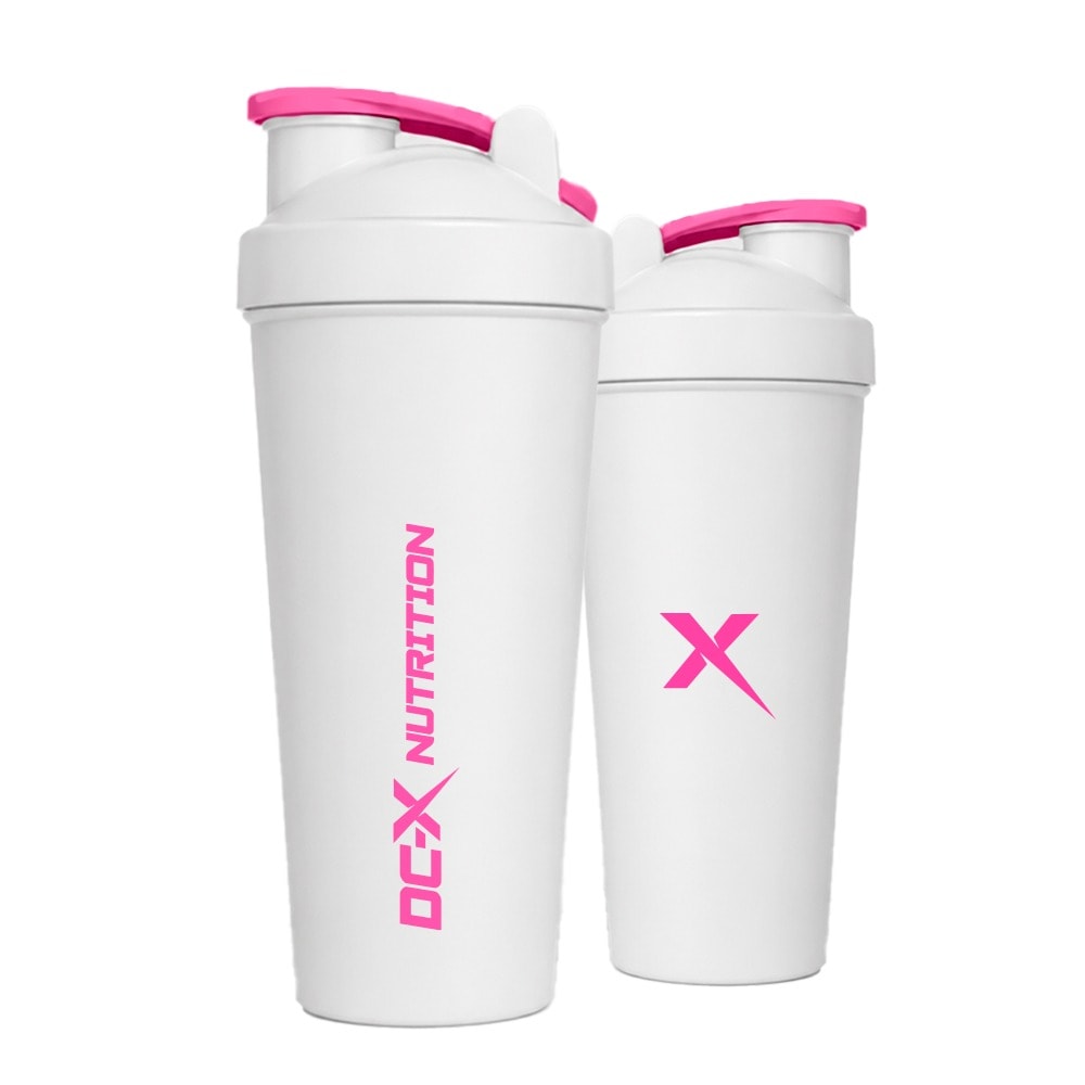 Coqueteleira Branca e Rosa DCX Nutrition | Shakeira Esportiva