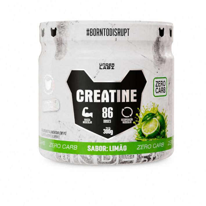 Creatine BornToDisrupt Under Labz 300g | Creatina Monohidratada Pura para Rotina de Treino — Limão