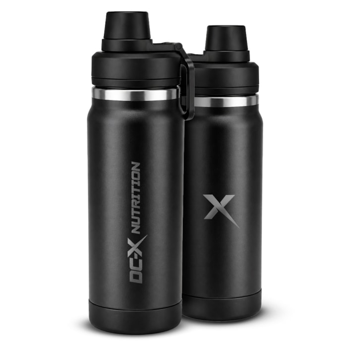 Garrafa Térmica Preta DCX Nutrition 700ml | Garrafa Esportiva com Alça