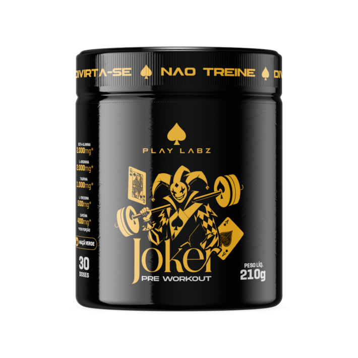 Joker Pre Workout Play Labz 210g | 400mg Cafeína + 2g Arginina + 2g Beta-Alanina