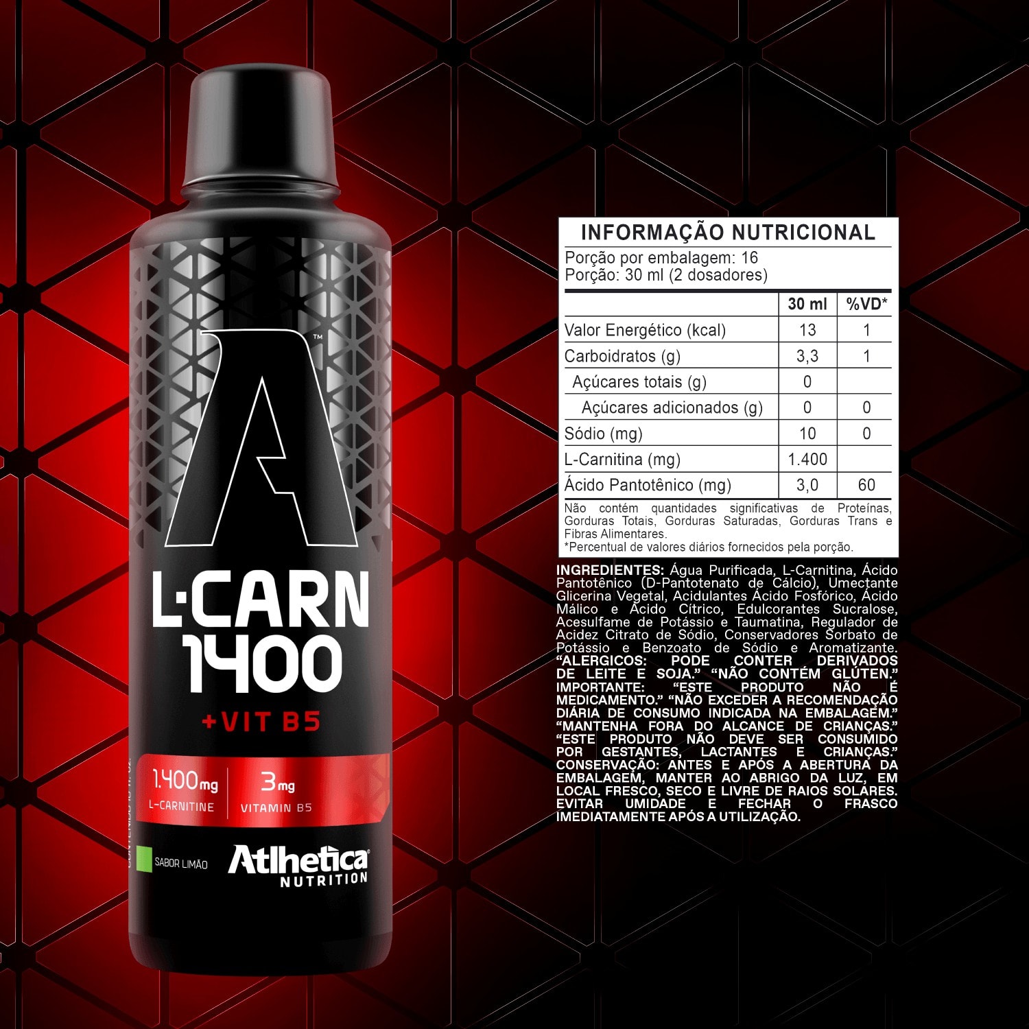 L CARNITINA 1400MG (480ML) - ATLHETICA