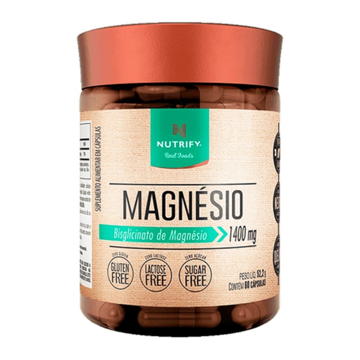 Magnésio Bisglicinato Nutrify 60 Cápsulas | 200mg de Magnésio + 1200mg de Glicina