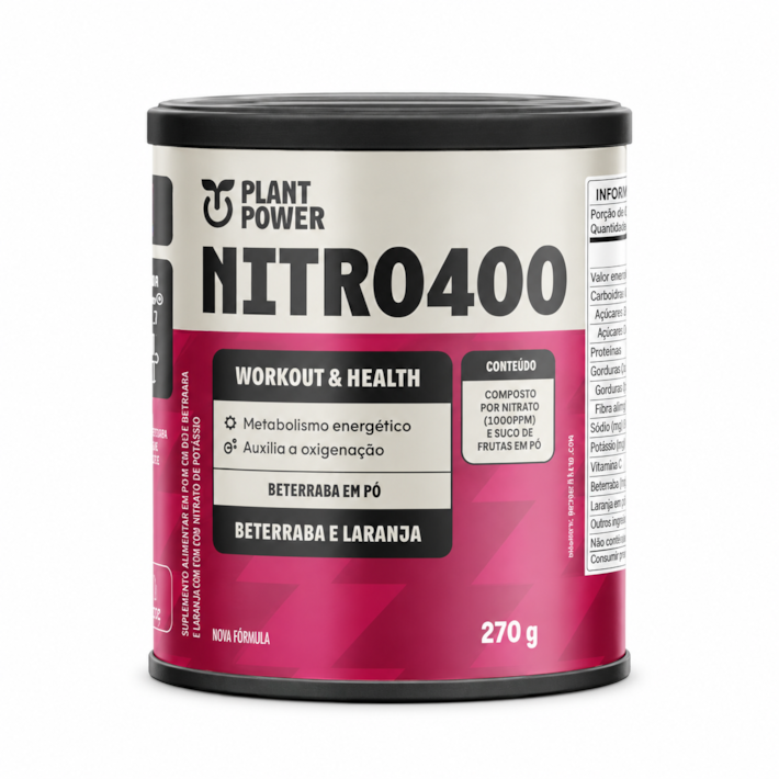 Nitro400 Plant Power Beterraba e Laranja 270g – 400mg de Nitratos Naturais por Dose