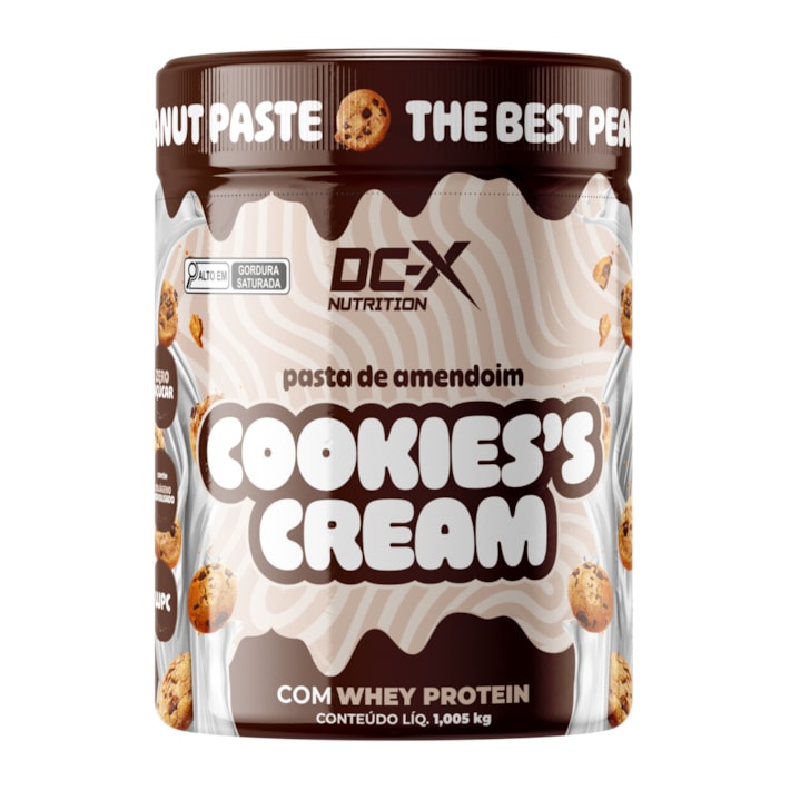 Pasta de Amendoim Gourmet 1kg Cookies DCX | Sabor Cookies para Lanches, Receitas e Rotina Fitness