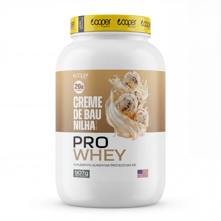 Pro Whey Creme de Baunilha Cooper Nutrition 907g – Suplemento Proteico