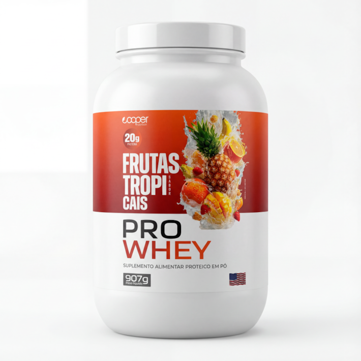 Pro Whey Frutas Tropicais Cooper Nutrition 907g – 20g de Proteína por Porção