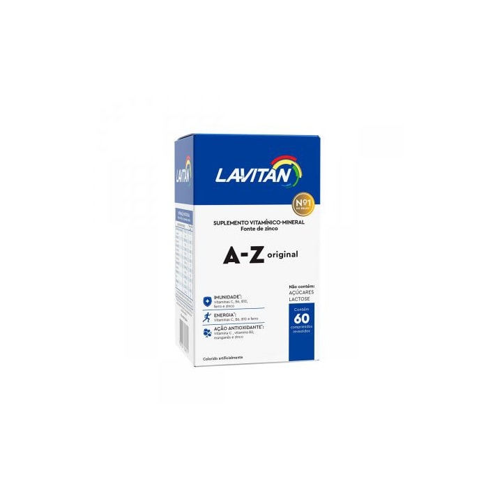 Vitamina A-Z Original Lavitan 60 Comprimidos – Multivitamínico com 9 Vitaminas e 3 Minerais