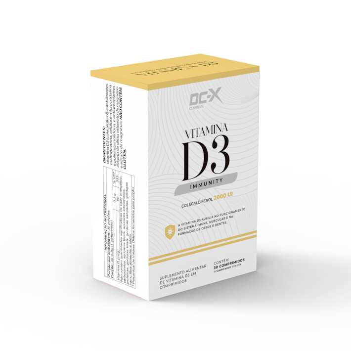 Vitamina D3 Immunity DCX Clinical 30 Cápsulas | Suporte Imunológico, Ósseo e Muscular