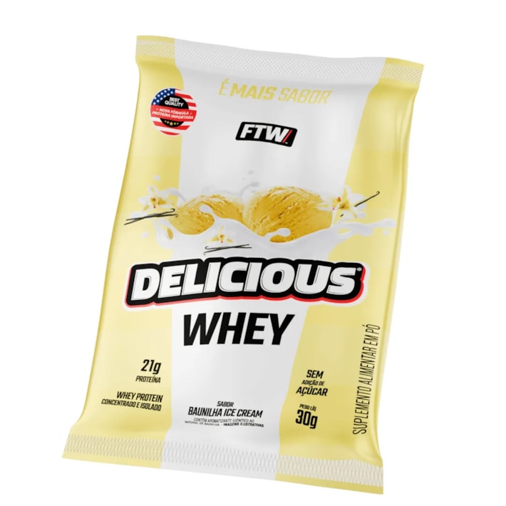 Whey Protein Delicious FTW Sachê 30g – Dose Individual de Whey Protein