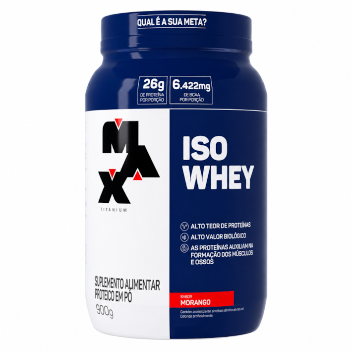 Whey Protein Isolado IsoWhey Max Titanium 900g | 26g de Proteína por Porção